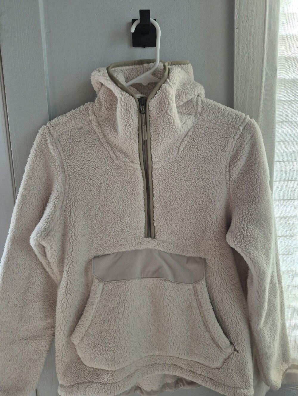 The North Face Cozy Cream Sherpa Half‑Zip Hoodie